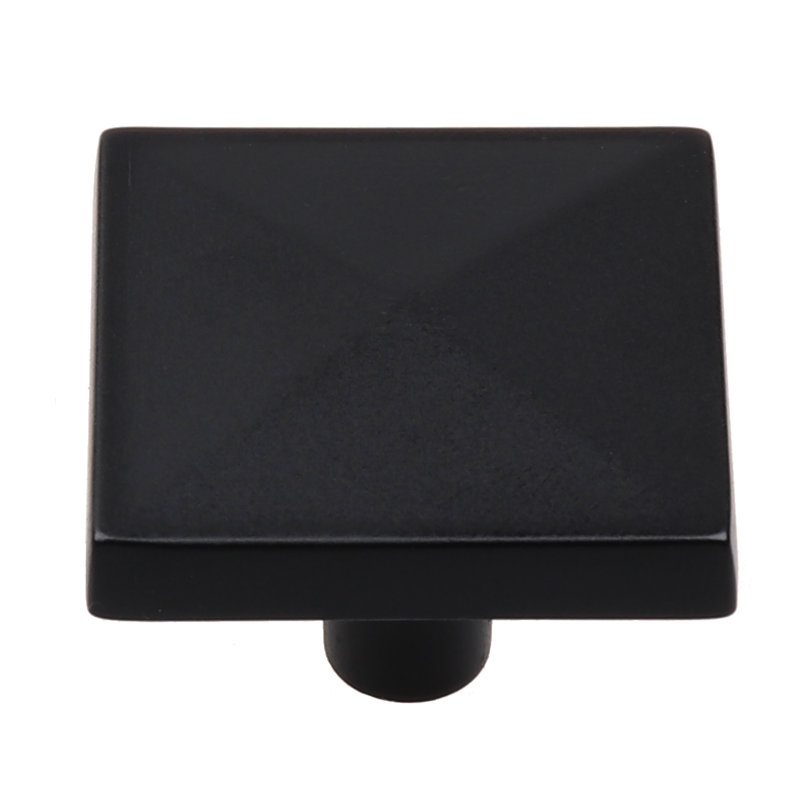 1 1/4" Length Square Knob, Matte Black