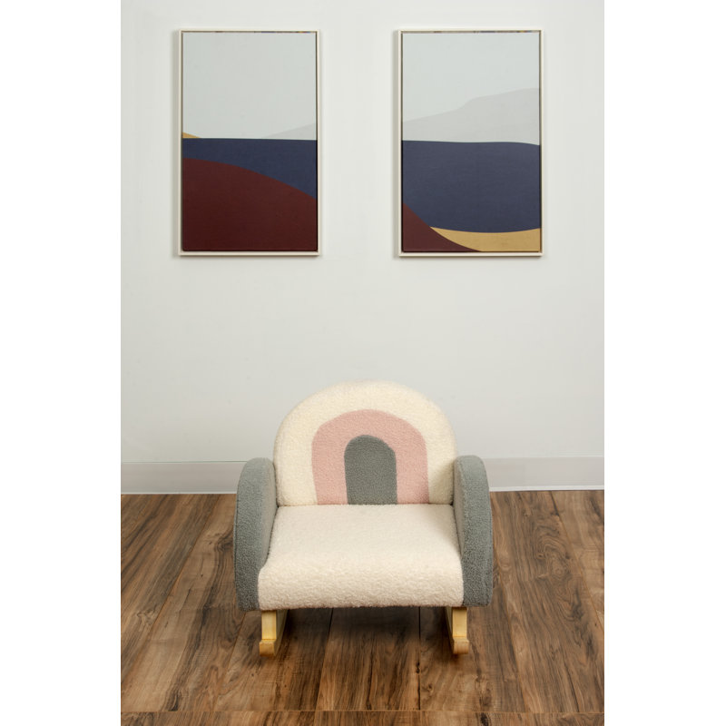 Chaise berçante Huyett, Gris / blanc