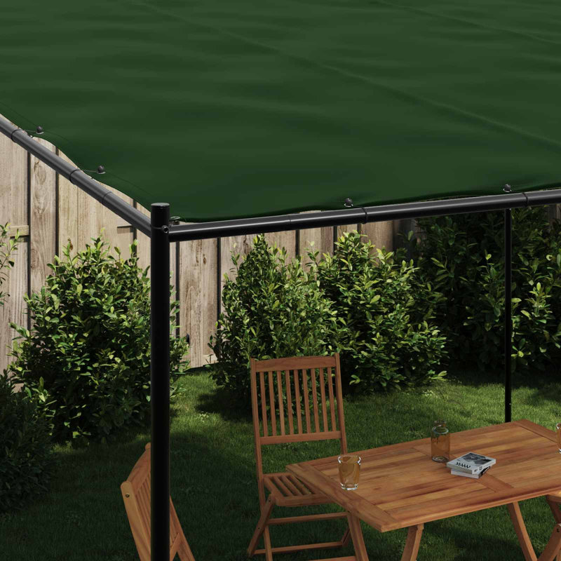 vidaXL Gazebo Polyester and Steel Outdoor Shade Backyard Structure Sunshade, 267m H x 400m W x 398m D, Green