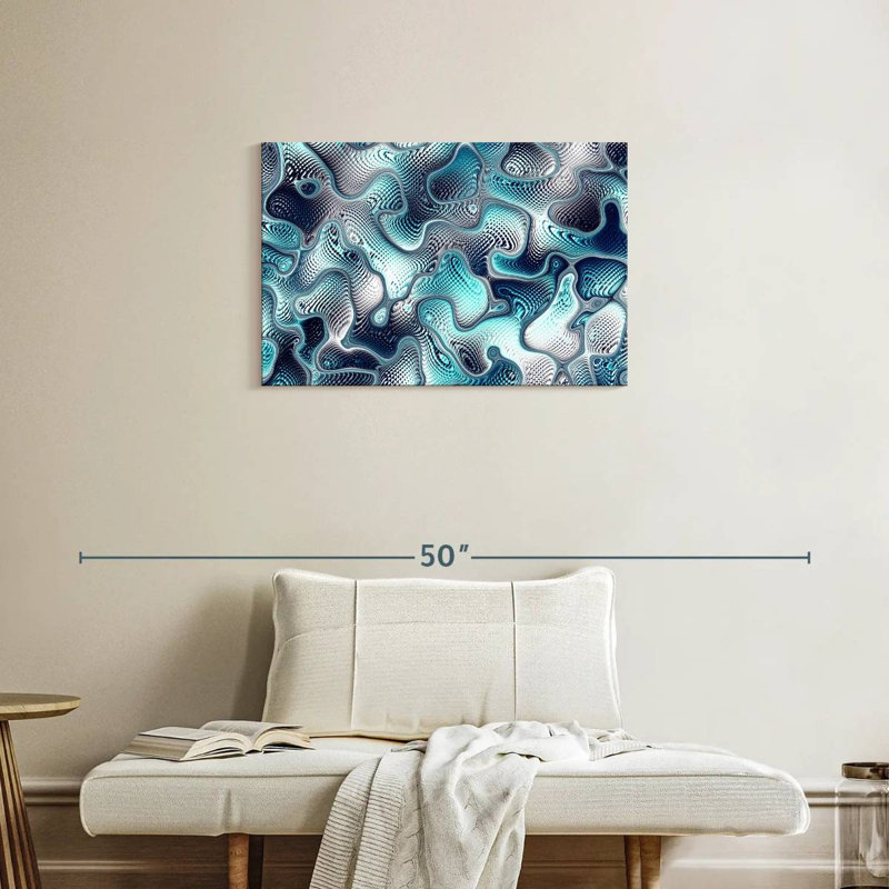 Fissures bleu sarcelle abstraites Avery, H 20 po x l 30 po