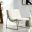 Fauteuil contemporain en cuir blanc avec siège ergonomique et rembourrage doux et élégant