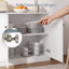 Buffet 32 "avec tablette réglable et portes à fermeture douce, meuble télé de style campagne moderne, armoire de rangement blanche