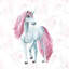 Croteau Croteau Feminine Unicorn - No Frame Print on Canvas-37528356