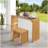 Natural Pine Dining Bench and Table Set – Versatile Indoor Wood Furniture for Entryway, Living Room, Kitchen, and Bedroom – Includes Small Tempered Glass Top