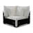Ezo 3Pc Modular Sectional Sofa Set, 6 Pillows, White Ribbed Polyester-118445176