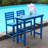 Outdoor Patio Bar Height Chair, All-Weather HDPE Tall Balcony Adirondack Stools for Bistro, Garden, Backyard, Deck