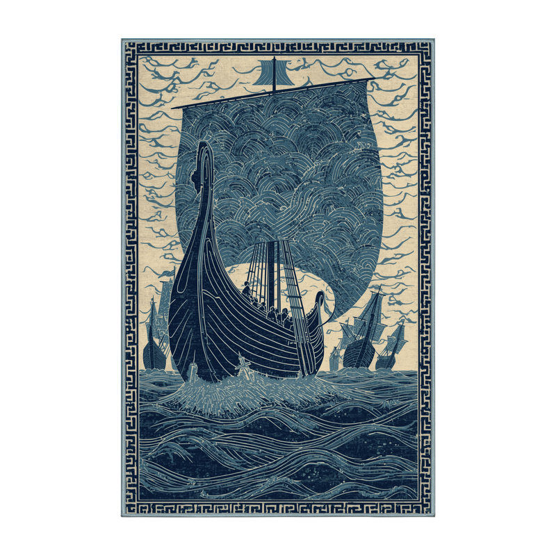Tapis oriental vert lavable à la machine Palmerston Viking, 2 x 5