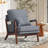 25.4'' Wide Mid-Century Upholstered Solid Wood Armchair With Side Storage Pocket-345592154-345592157