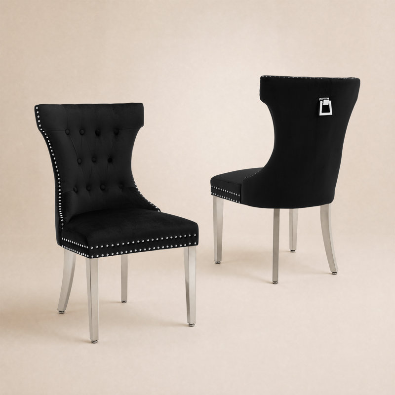 Fauteuil à oreilles Haikey, Argent, Noir