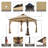11 Ft. W x 11 Ft. D Iron Patio Gazebo with Solar LED Lights-110916858-110916857