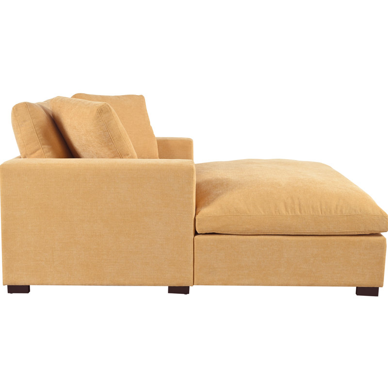 Oversized Seat - Frame, Solid Wood Legs, Fabric, Classic Look, Comfortable Space For You Chaise Lounge Soft Beauty, Relax And Enjoy