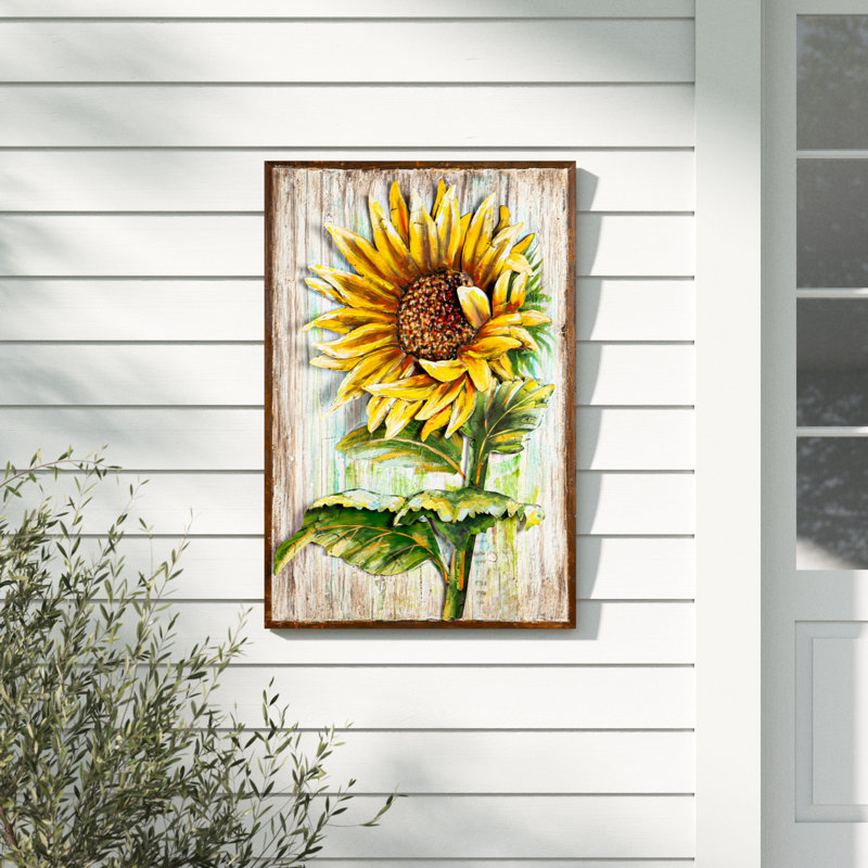 Décoration murale Indira en métal tournesol