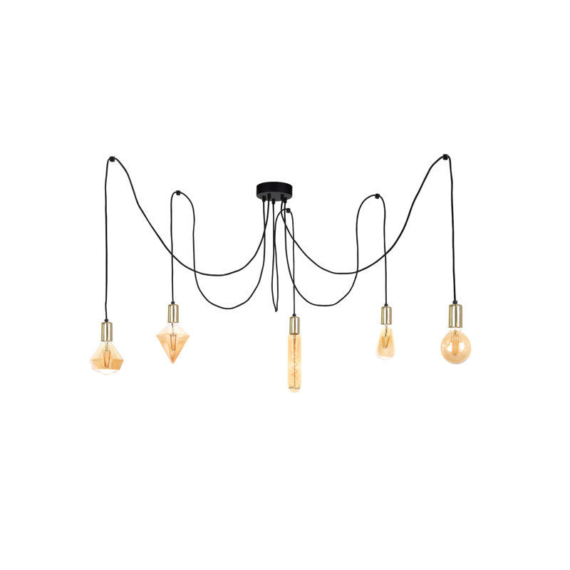 Hoyt 5 - Light Unique/Statement Pendant, Black/Gold