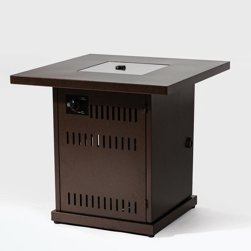 Square fire pit table with Stainless steel lid