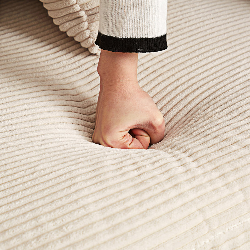 Canapé rembourré avec repose-pieds, Beige