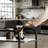Industrial Bar Cart With Tempered Glass Top And Wine Bottle Grid, Rolling Drink Cart With Metal Frame, Wood Shelf And Locking Wheels