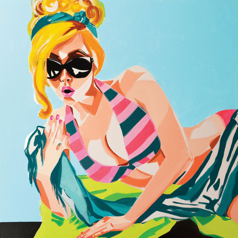 « beach bébé » par molly rosner, reproduction d’art sur toile tendue, H 24 po x l 24 po