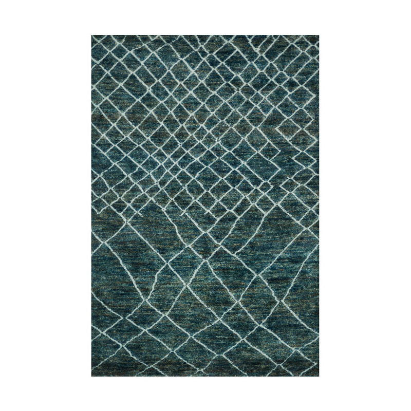 Palumbo Hand Knotted Geometric Indoor Rug, Rectangle 4' x 6'
