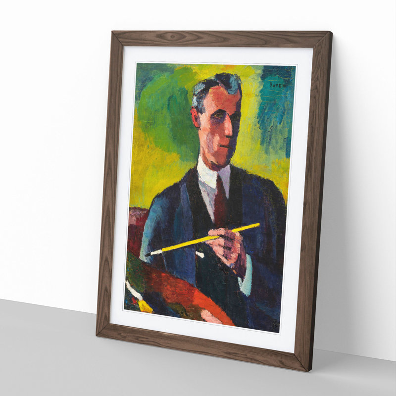 Self-Portrait by Henry Lyman Sayen - Picture Frame Painting, Walnut Framed, 48cm H x 36cm W x 2cm D