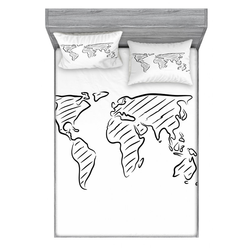 Microfiber Sheet Set, Full Sheet Set with Fitted Sheet