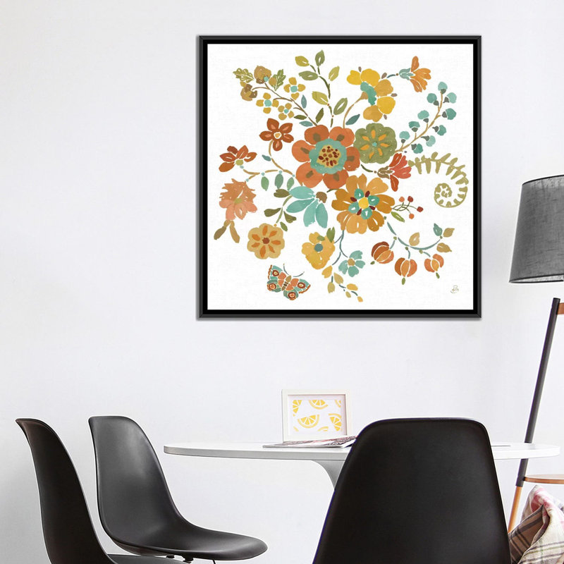 « automne impressions iv », impression sur toile, H 18 po x l 18 po x P 1,5 po, Toile avec cadre noir, Pas de tapis