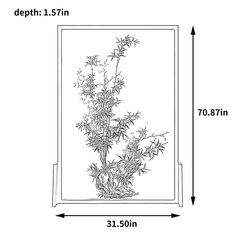 Paravent en bambou, H 70,87 po x l 31,5 po x P 1,57 po