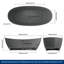 Baignoire autoportante 73 po à double surface en résine de pierre avec trop-plein et drain, gris foncé-133578053