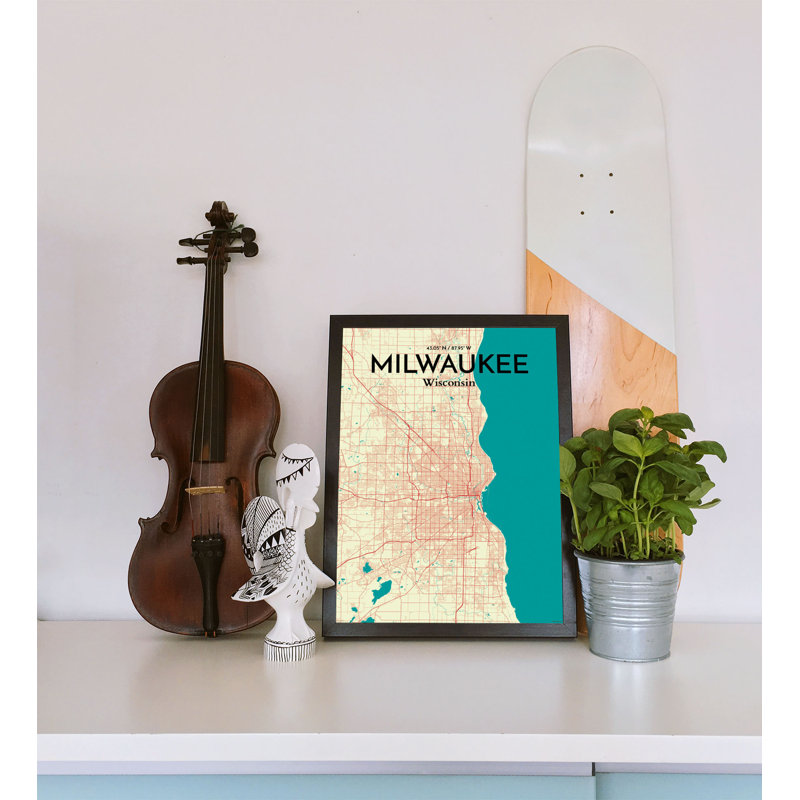 Milwaukee City Map - No Frame Print, 43.2cm H x 27.9cm W x 0.13cm D