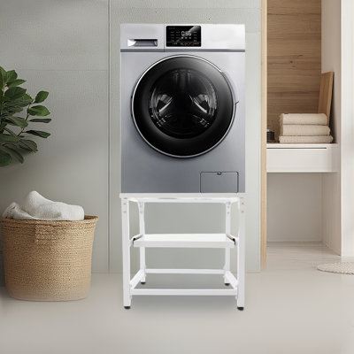 Support pour laveuse sur piédestal robuste avec tablette coulissante, machine à laver et sécheuse réglables d'une capacité de 330 lb