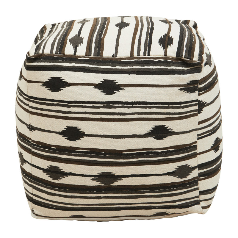 Seward 50cm Wide Square Geometric Pouffe Ottoman