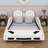 Race Car-Shaped Platform Bed With Wheels-1650053113
