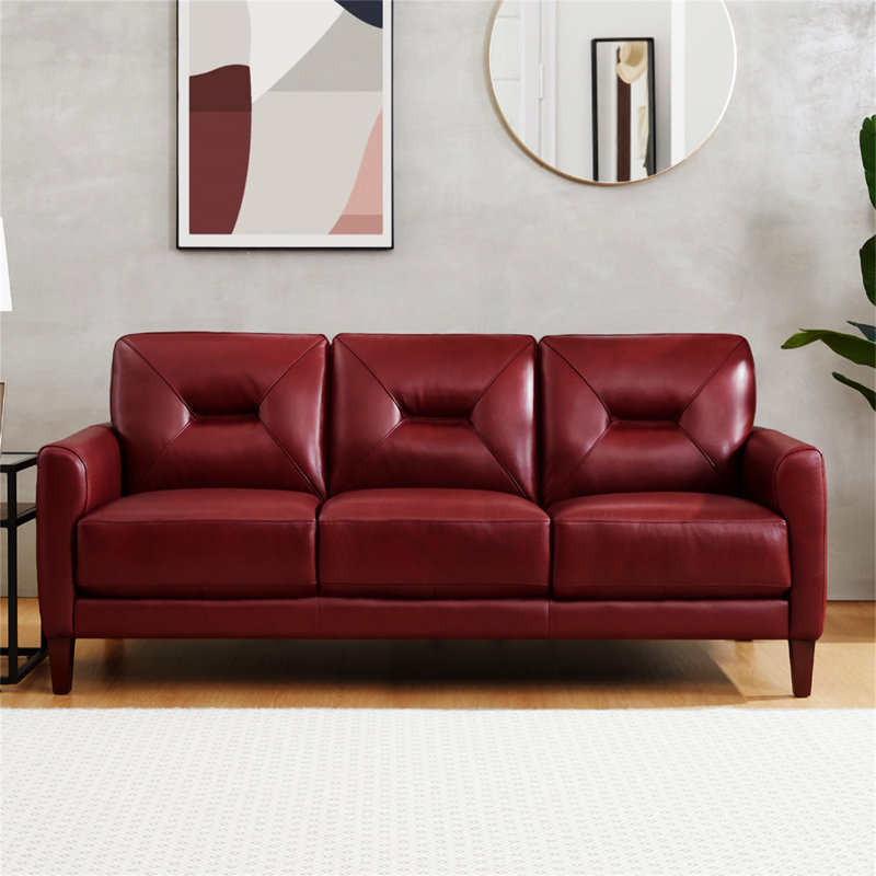 Brycelynn Heriberto 80Cm Round Arm Sofa Bed, Red