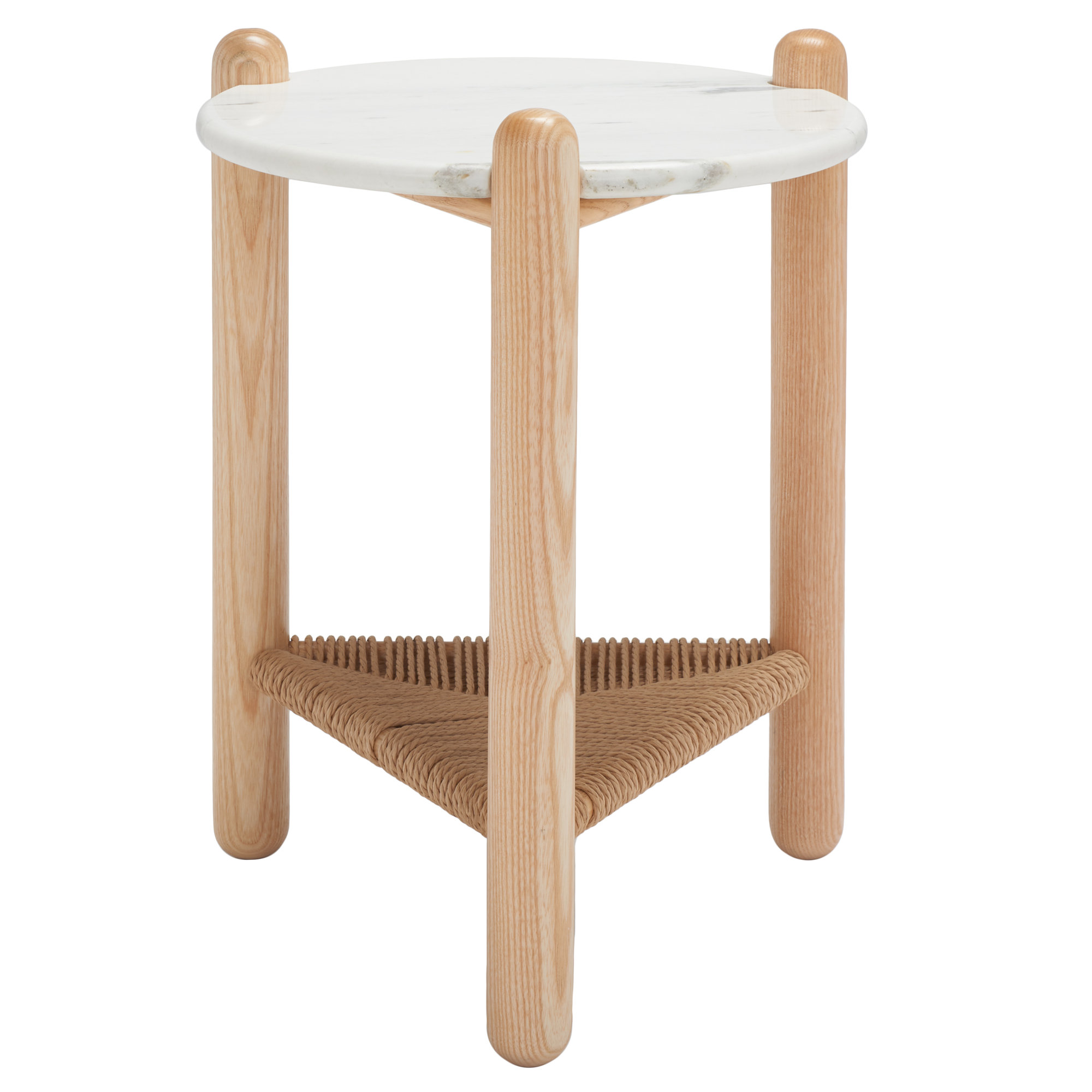 Trish End Table, Natural, White Marble