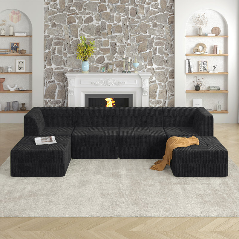 Canapé modulaire Boneless, Noir