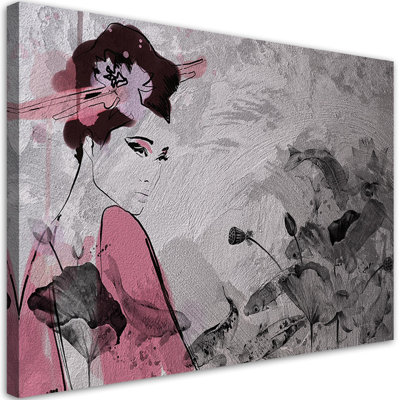 Japanese Geisha - No Frame Print on Canvas