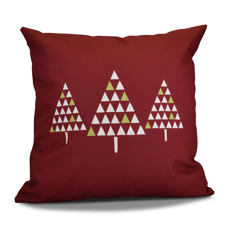 Jump For Joy Outdoor Reversible Throw Pillow, 16" H x 16" W, Cranberry