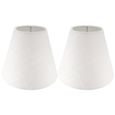 Ebern Designs Set Of 2 Linen Chandelier Lamp Shades, Designed For Candelabra Bulbs With Easy Clip-On Fitter, 3" X 6" X 5"