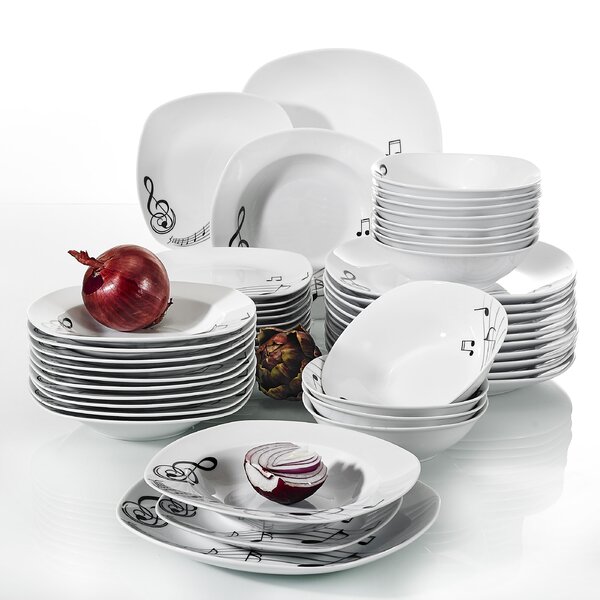 MALACASA Fiona Porcelain China Dinnerware Set - Service for 12