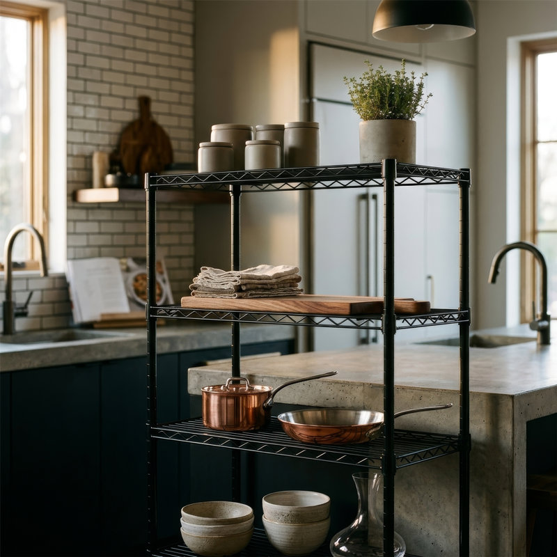 Harbour Housewares 4 Tier Adjustable Wire Shelving Unit