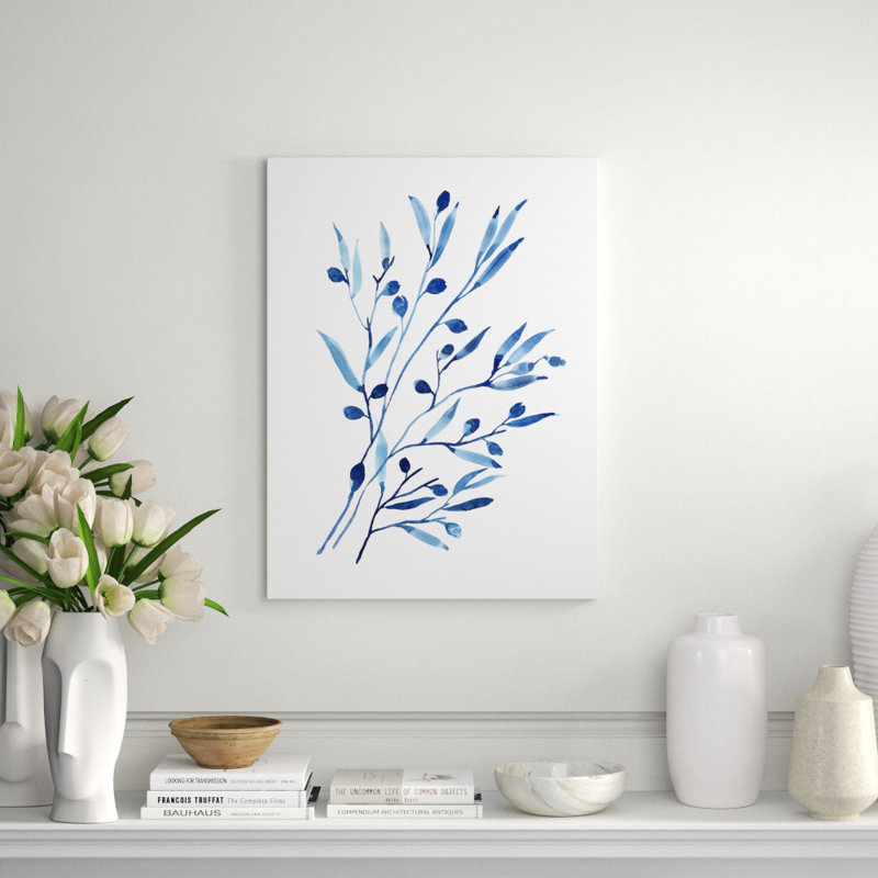 Foglie Blu II Print by Barclay Butera, 32" H x 24" W, Glass Coat