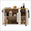 Îlot de cuisine cannelé de 51 pouces avec abattant, accent campagnard sur roulettes, support de rangement interne et barre à serviettes pour une utilisation polyvalente-800947123