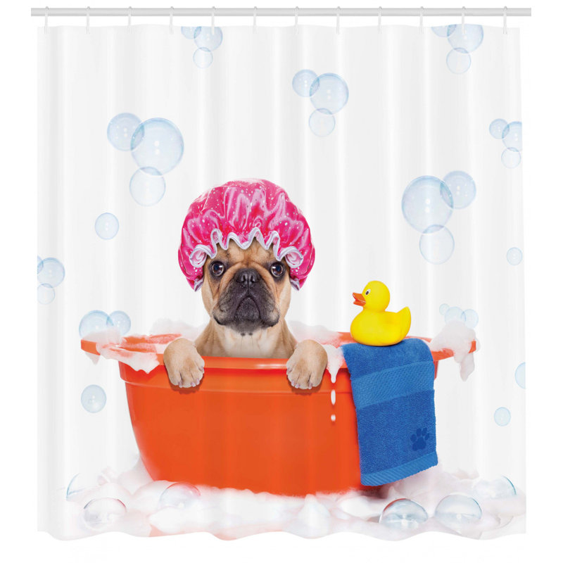Ensemble de rideau de douche Dog Lover + crochets, H 70 po x l 69 po