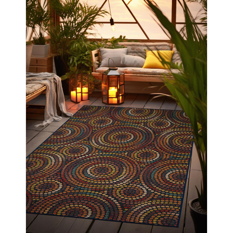 Gracye Geometric Indoor / Outdoor Rug, Rectangle 4'1" x 6'1"