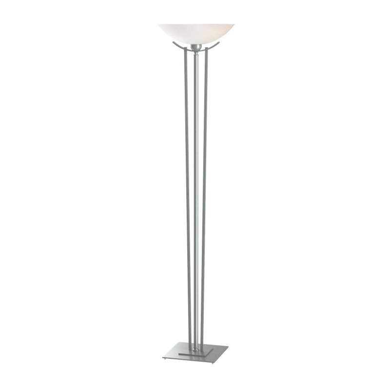 Taper 71'' Torchiere Floor Lamp, Vintage Platinum, Opal