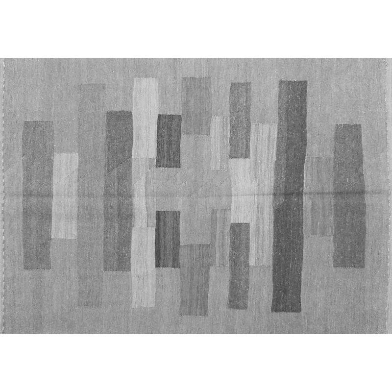 Tapis gris tissé à la machine Jetchko, Rectangle de 5 pi x 8 pi