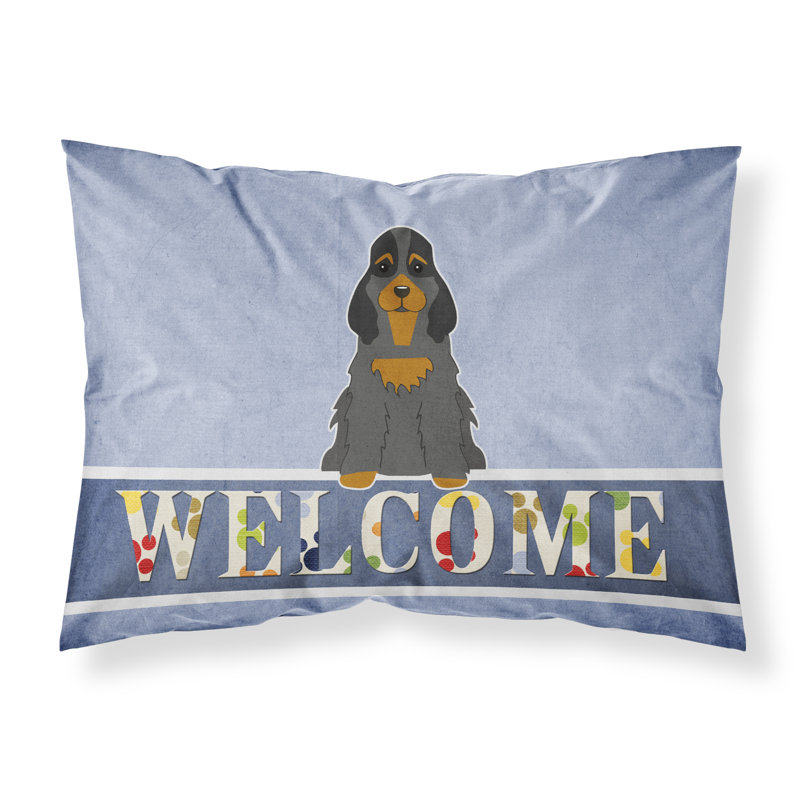 Taie d’oreiller welcome, Épagneul cocker noir et brun clair