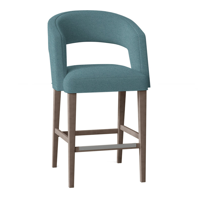 Bryant Upholstered Stool with Solid Wood Frame, Turquoise (8789 91), Mica