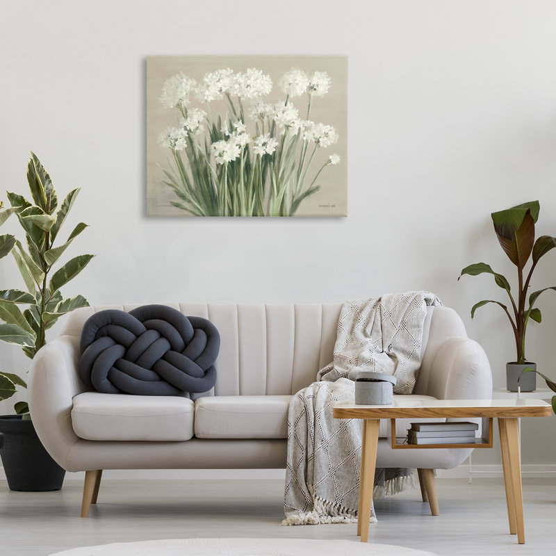 Art mural en toile «Snowy Floral» par Danhui Nai, H 30 po x l 40 po