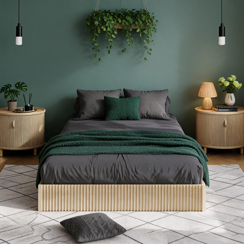 Bed Frames with Fluted Design, King, Wood