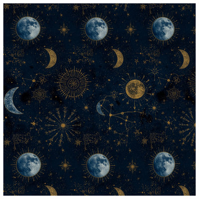 Celestial Moon Sun Constellations Canvas Gallery Wrap in Many Sizes
